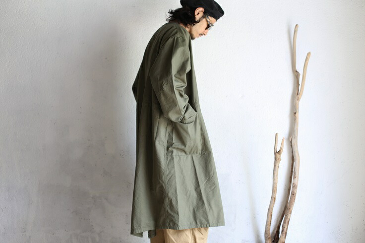 楽天市場】【20%offSALE】【orslow】 NO COLLAR COAT ARMY GREEN