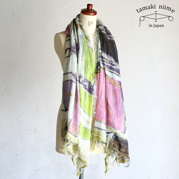 楽天市場】tamaki niime 玉木新雌 print shawl cotton big 04