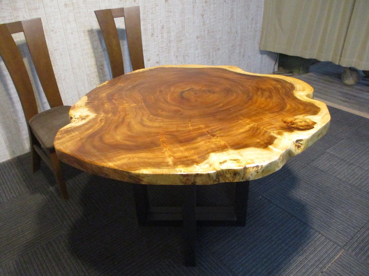 楽天市場】# 1390□ モンキーポッド 丸テーブル 輪切り 一枚板