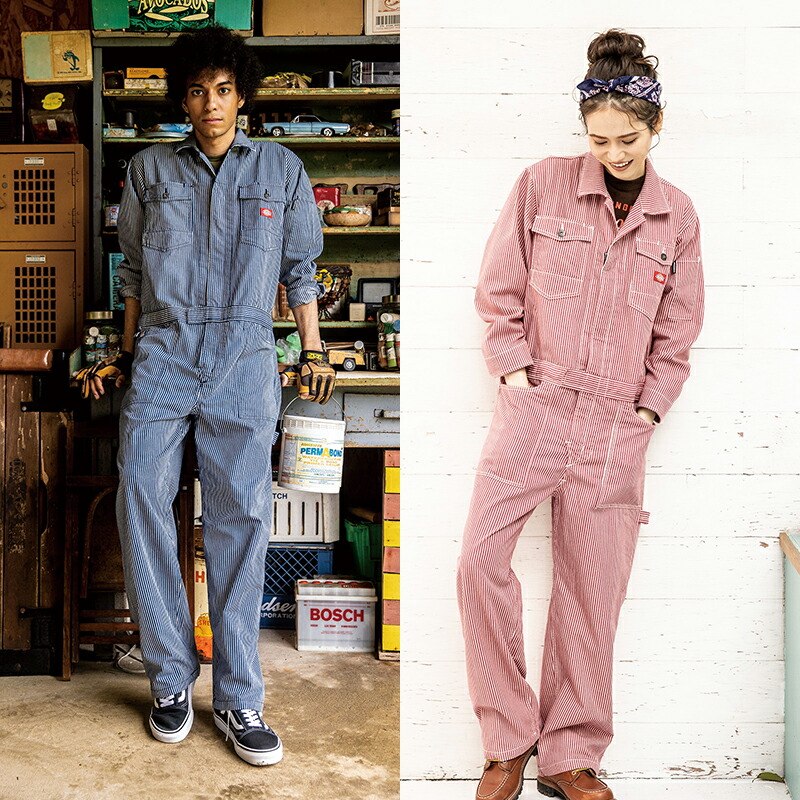 楽天市場】作業服 ストレッチヒッコリーツナギ D-716 [男女兼用