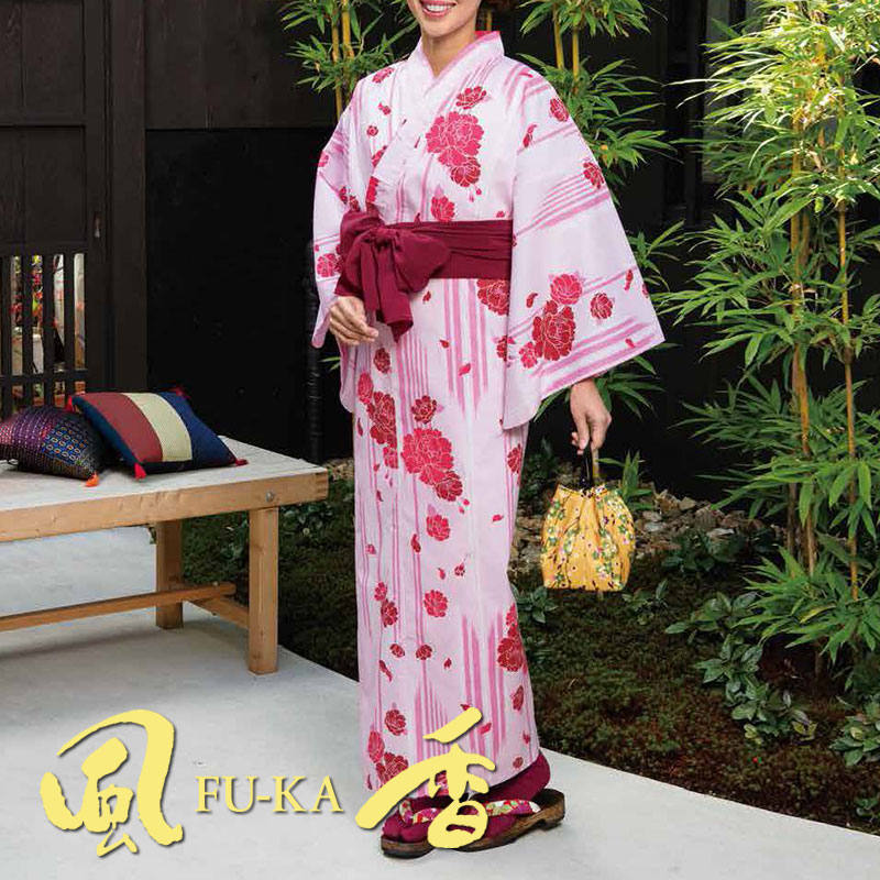 楽天市場】リネン浴衣 (矢羽にバラ・ピンク) [女性用] YU-3708 ホテル