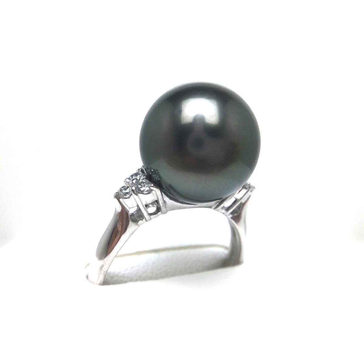 本真珠　南洋黒蝶真珠ダブルリング　9.3&9.1mmピーコックグリーンL1264 本真珠 南洋黒蝶真珠ダブルリング 9.3&9.1mmピーコックグリーンL1264