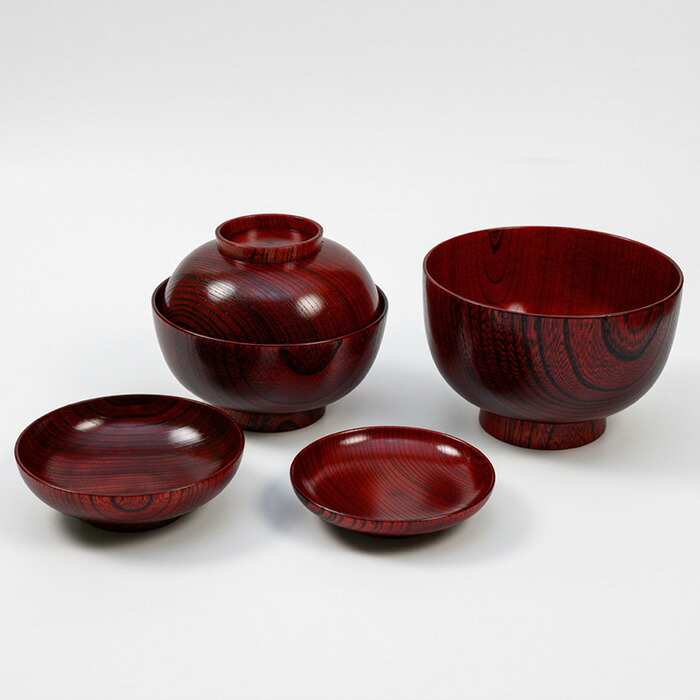 楽天市場】応量椀 5つ組 欅｜（日本製）木製漆塗りお椀セット (応量噐