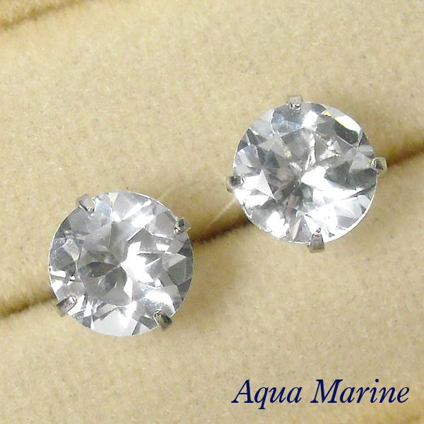 楽天市場】アクアマリン ピアス k14wg 天然石 3月誕生石 14金ホワイト