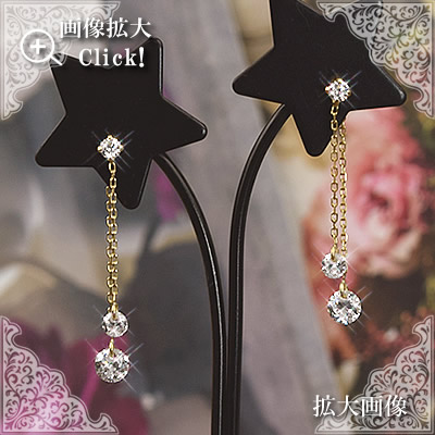 楽天市場】18金 ピアス 18k キュービックジルコニア Gold 両耳用 K18