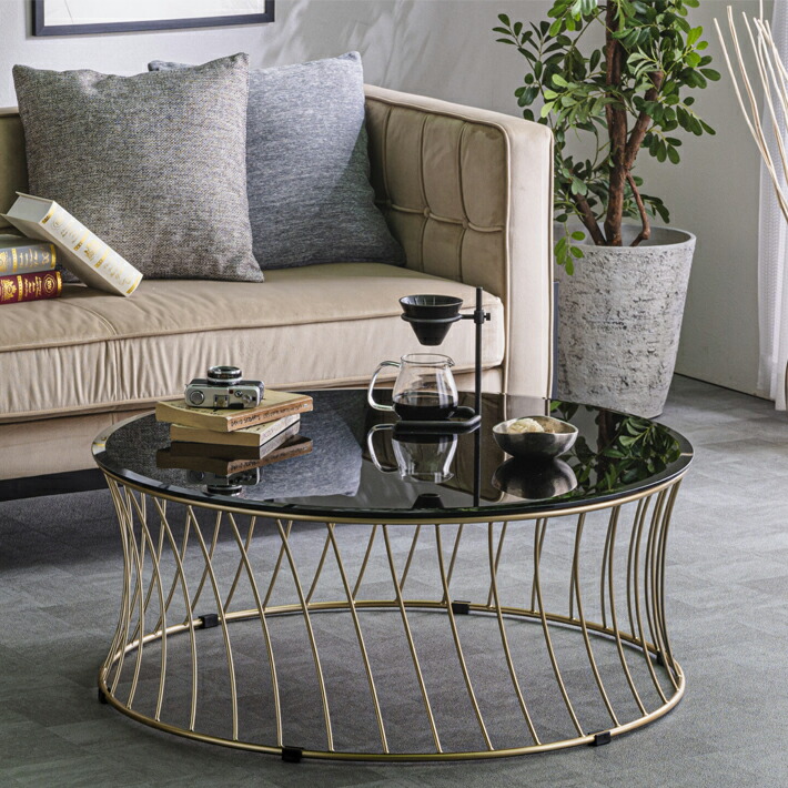 楽天市場】【5％OFF】 90cm幅 ラウンドテーブル コーヒーテーブル 高級