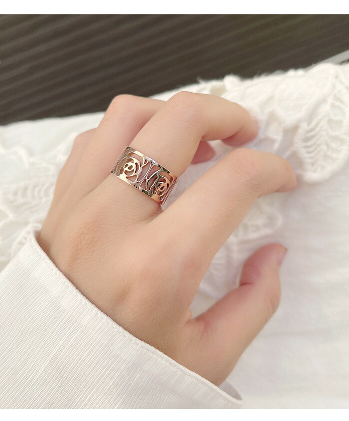 楽天市場】リング 指輪 カメリア 椿の花 ステンレス製 サージカル