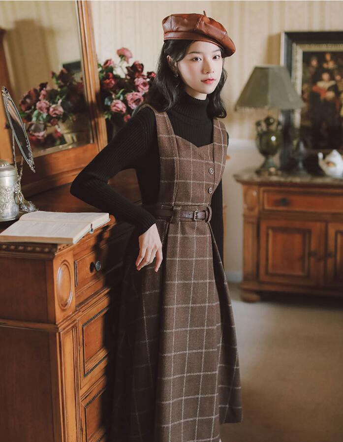 楽天市場】ジャンパースカート 春ワンピース チェック柄 ノースリーブ