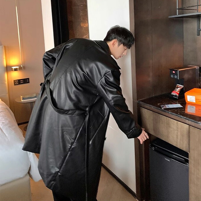 楽天市場】レザーコート チェスターコート メンズ PU レザージャケット