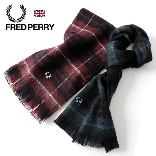 楽天市場】FRED PERRY/フレッドペリー BRUSHED WOOL TARTAN SCARF