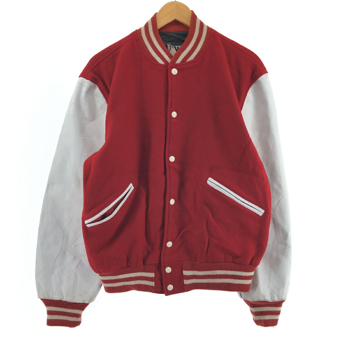 楽天市場】古着 80'S BUTWIN 袖革ウールスタジャン アワードジャケット