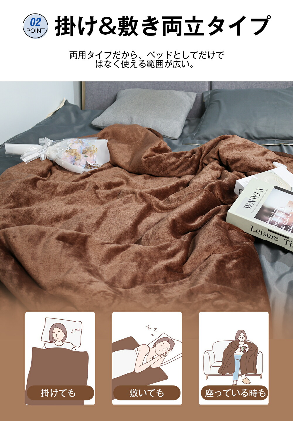楽天市場】「300円クーポンあり」電気毛布 掛け敷き 両面フランネル