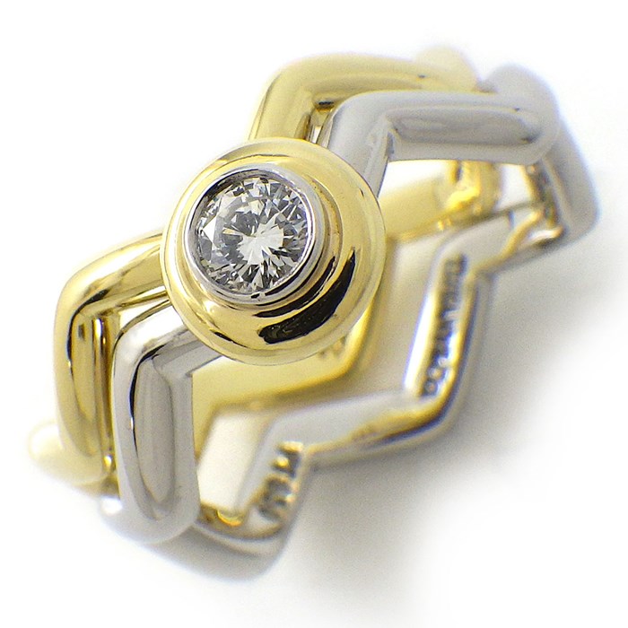 楽天市場】ティファニー Tiffany & Co. リング ジグザグ 2本組 ベゼル