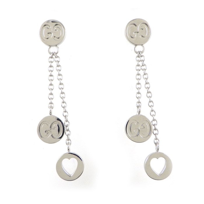 楽天市場】グッチ GUCCI ピアス GG スウィング ドロップ ロゴ ハート