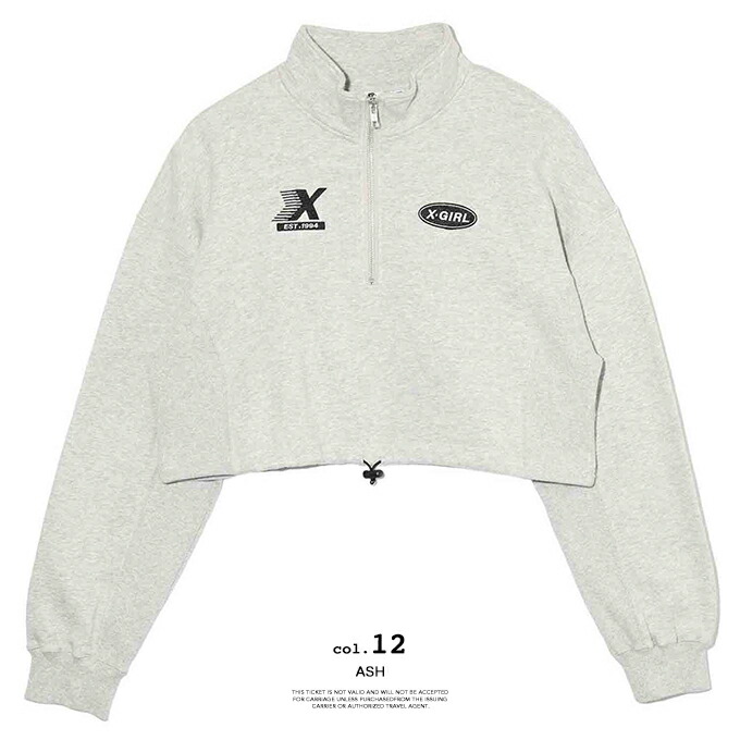 楽天市場】【SALE!!】 【 X-girl エックスガール 】 HALF ZIP CROPPED
