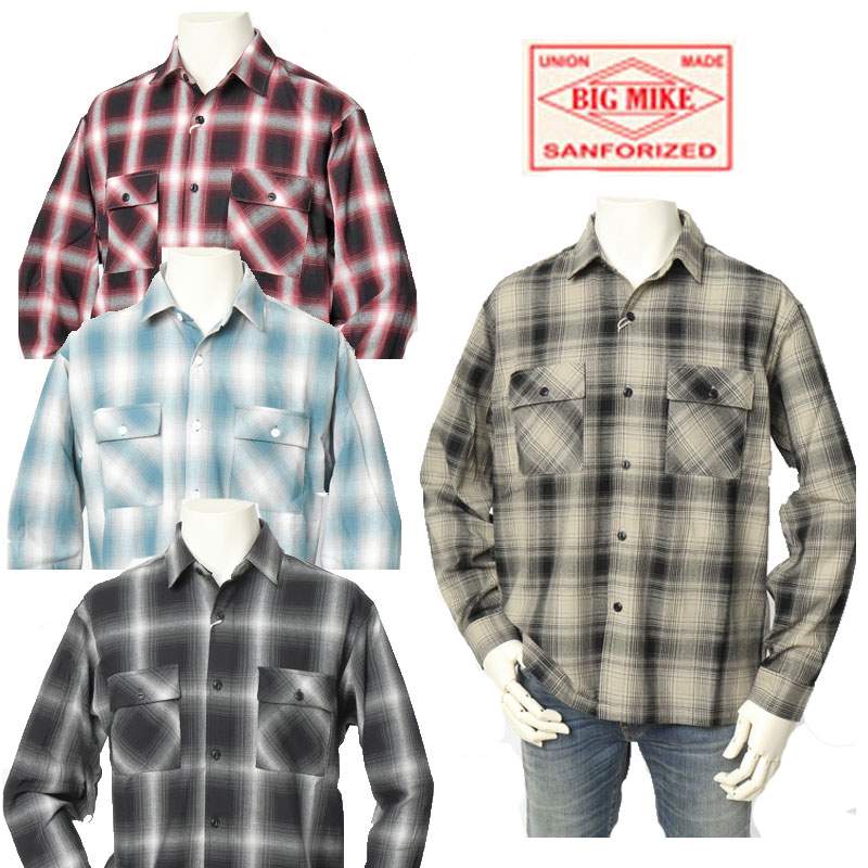 楽天市場】BIG MIKE ビッグマイク 1024150 ライト フランネルシャツ