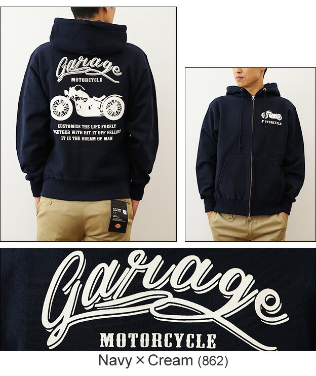 楽天市場】（12ozジップパーカ）『MOTORCYCLE』 オリジナル バイカー