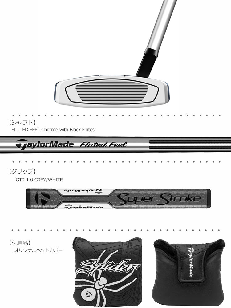 楽天市場】TAYLORMADE スパイダー EX ネイビー/ホワイト シングル