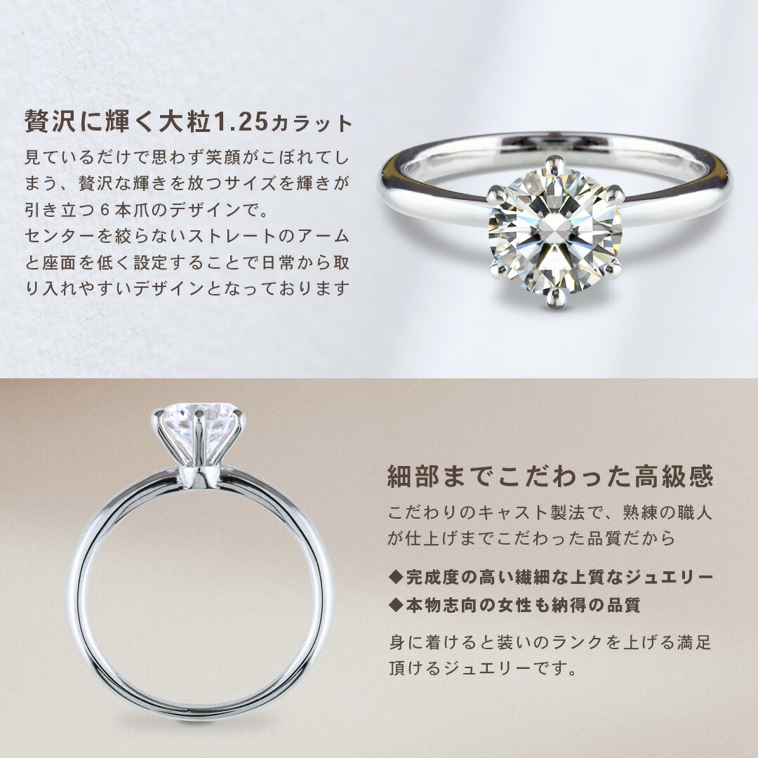 楽天市場】1.25ct ソリティアリング プロポーズリング プロポーズ