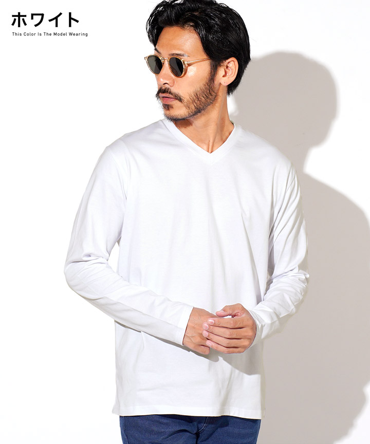 楽天市場】【最大72%OFF】【タダ割】Vネック ロンTメンズ 無地