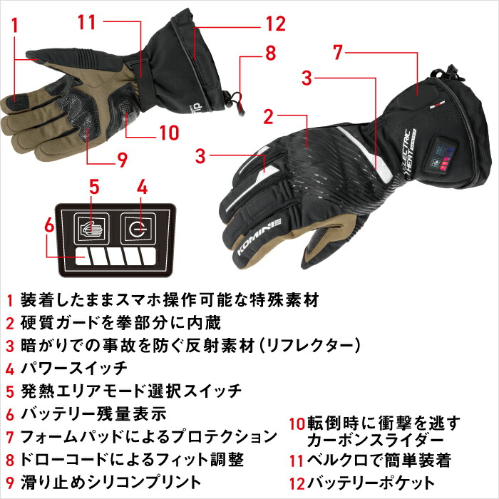 楽天市場】コミネ EK-215 デュアルヒートプロテクトエレクトリック