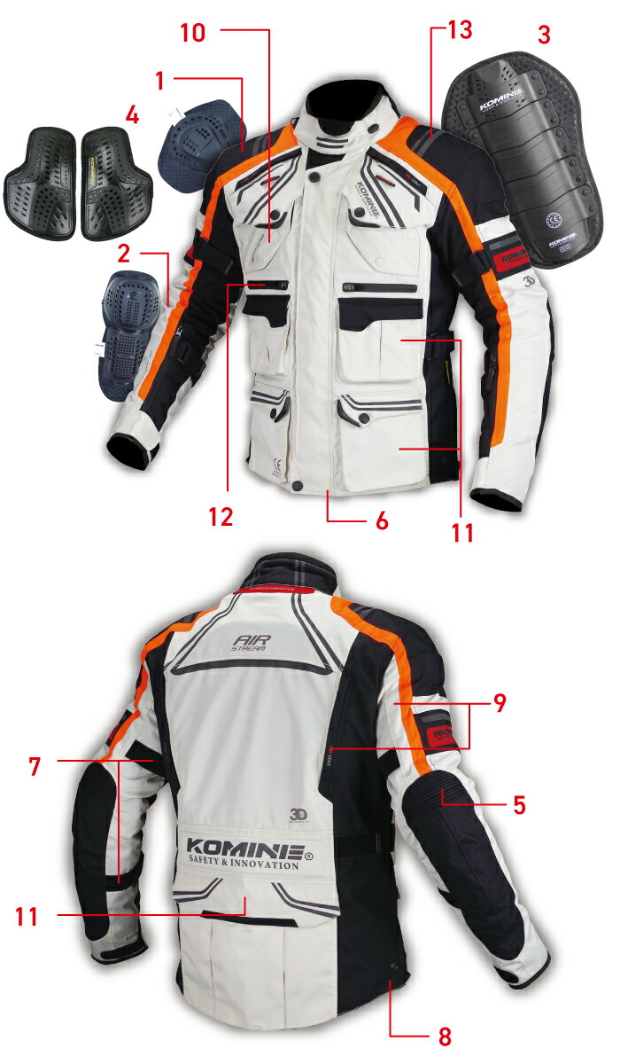 楽天市場】コミネ JK-593 プロテクトフルイヤーツーリングジャケット