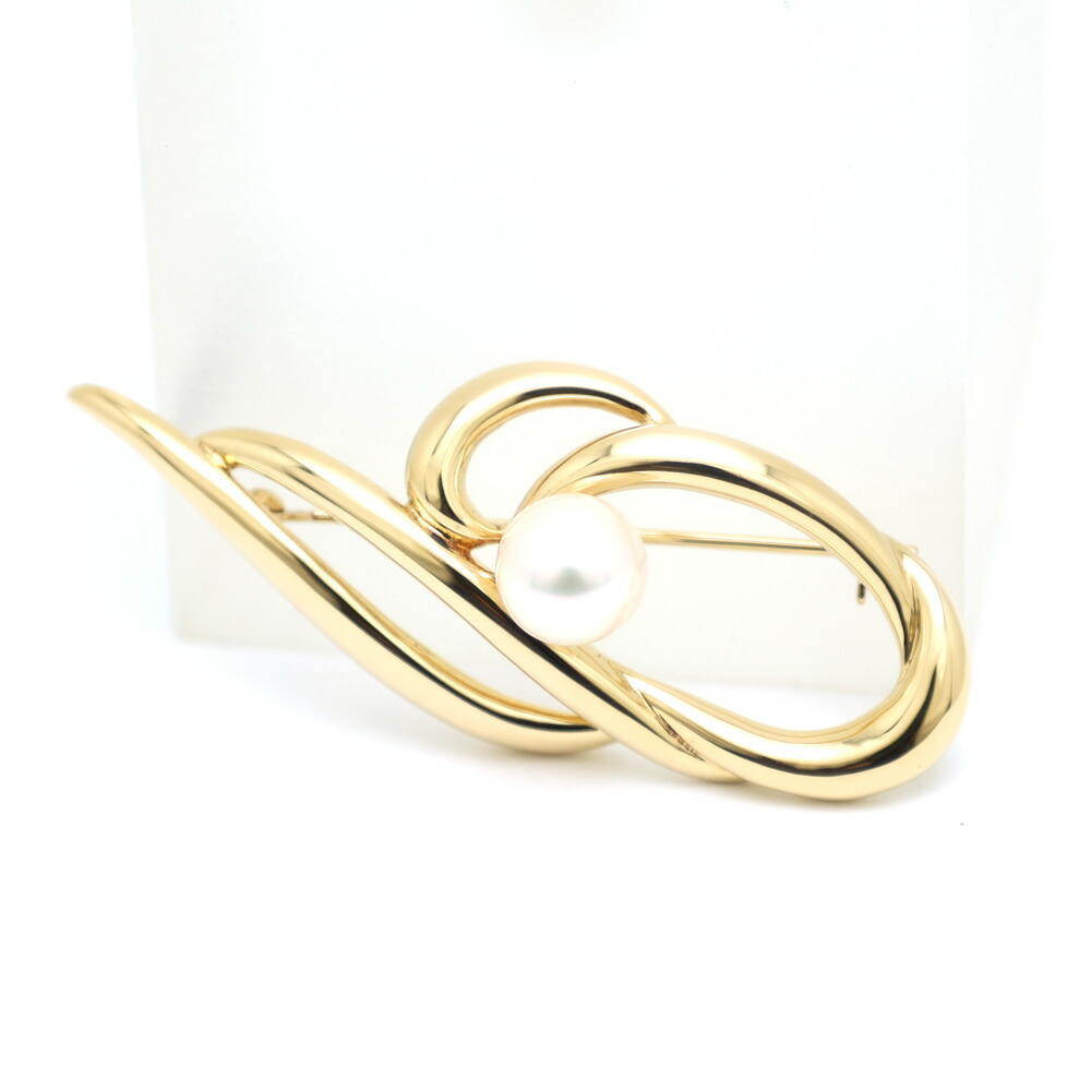 楽天市場】【楠本質店/元住吉】タサキ K18 パール ブローチ パール8mm