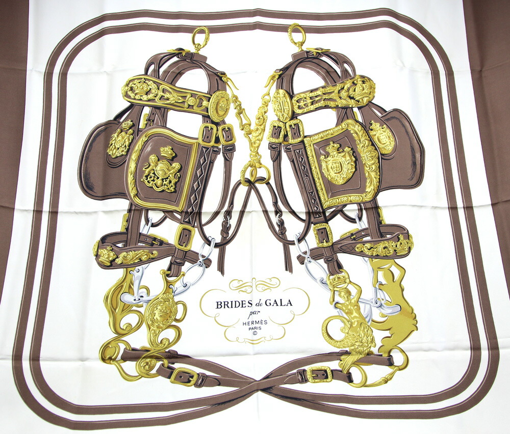 楽天市場】【楠本質店/元住吉】エルメス スカーフ カレ90「BRIDES de