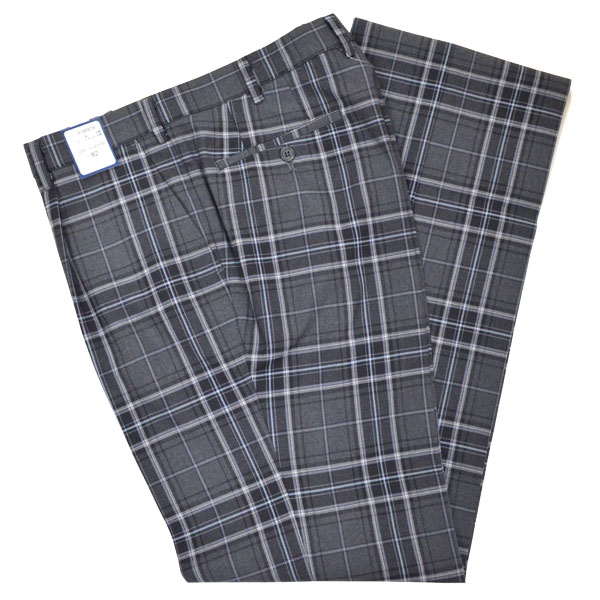 楽天市場】冬制服スラックス【グレー×水色白タータンチェック