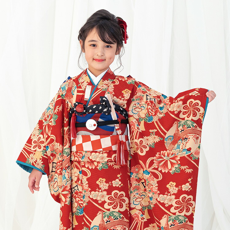 楽天市場】【レンタル】七五三 着物 7歳 四つ身セット(結び帯セット