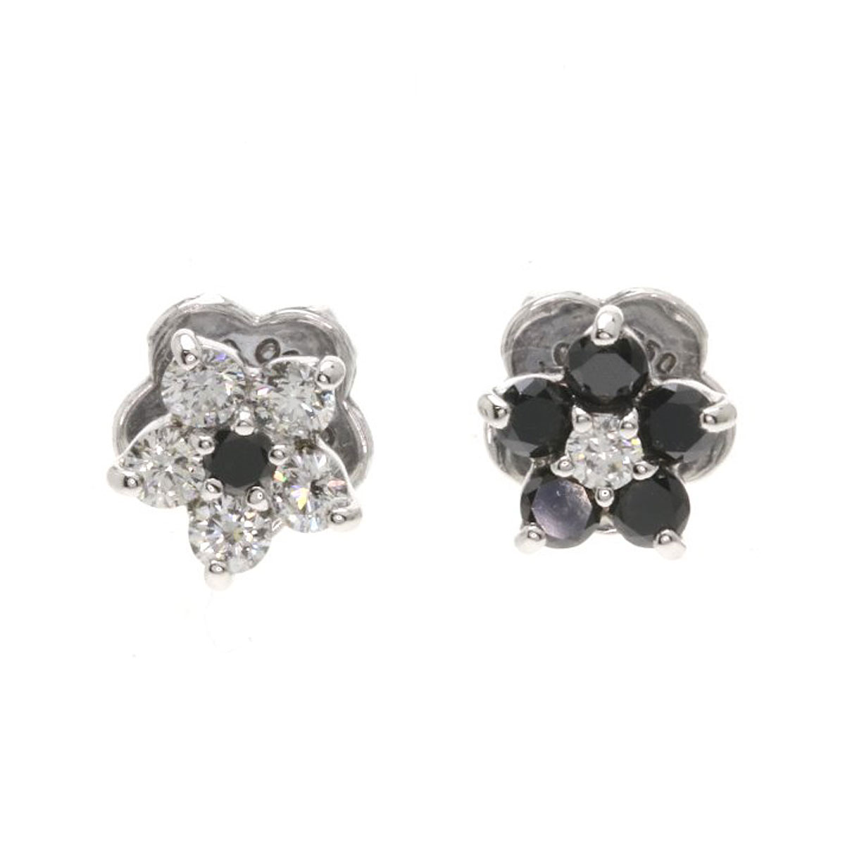 楽天市場】ポンテヴェキオ フラワー ブラックダイヤモンド ピアス K18