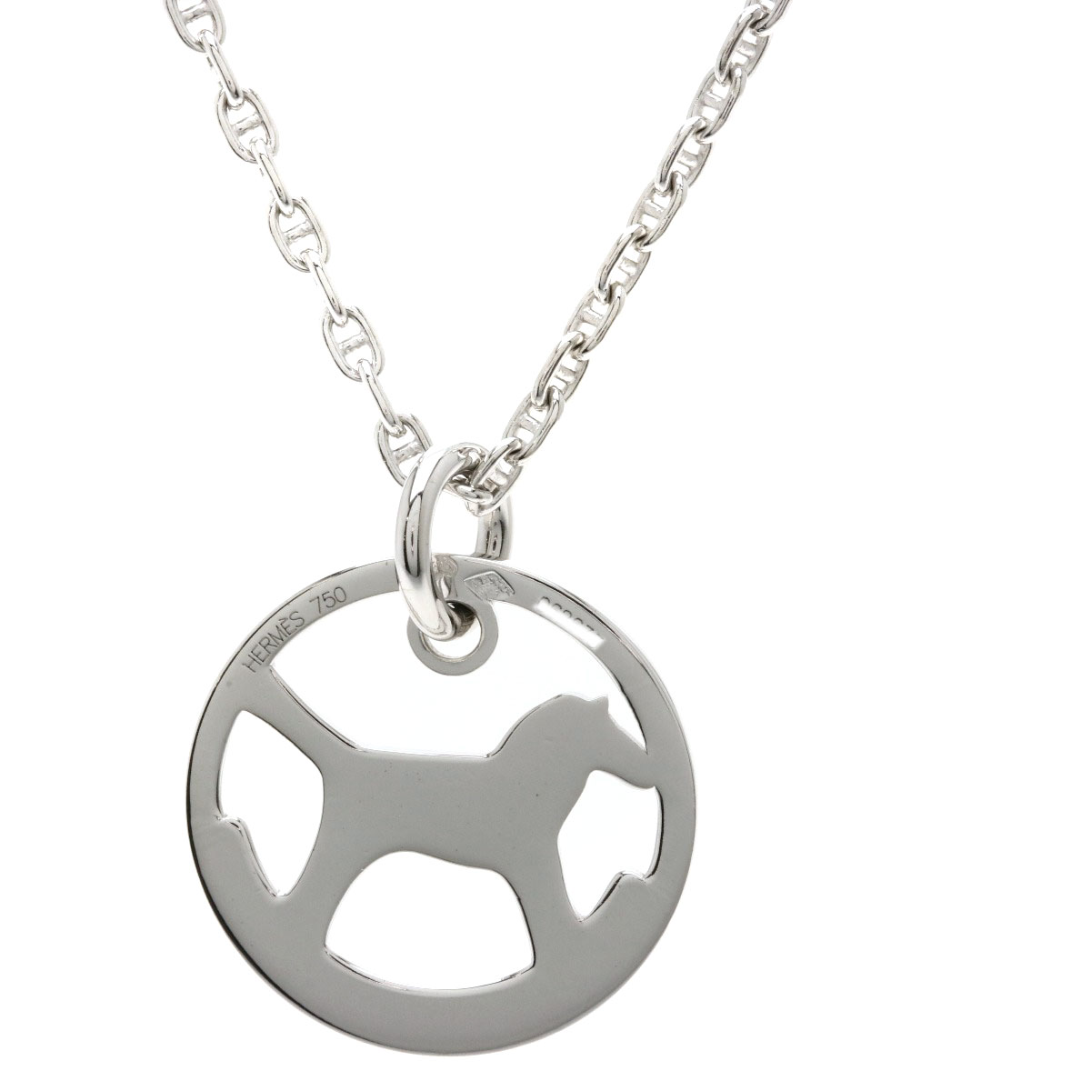 楽天市場】エルメス 木馬モチーフ ネックレス K18ホワイトゴールド