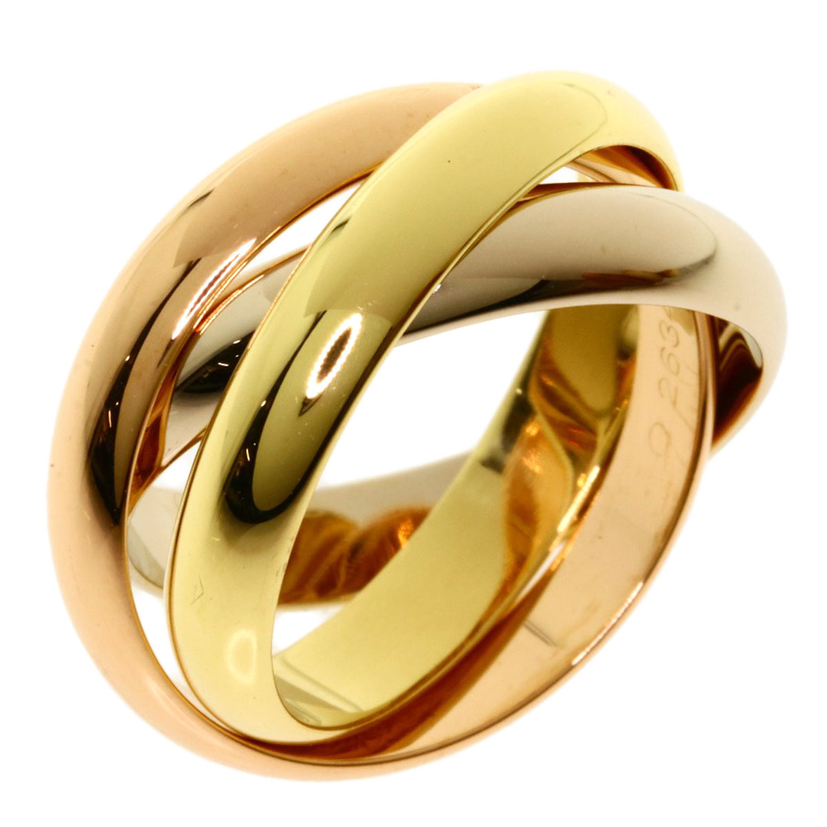 楽天市場】カルティエ トリニティリング #52 スリーゴールド リング