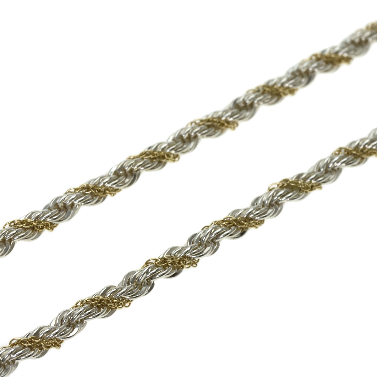 楽天市場】ティファニー ツイスト チェーン ネックレス シルバー/K18YG