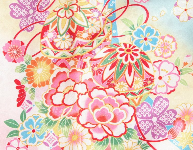 楽天市場】七五三 着物 7歳 女の子 着物フルセット 絵羽柄 水色ピンク