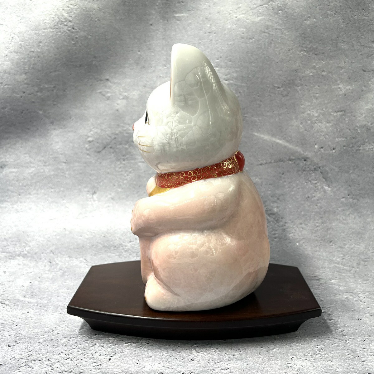 楽天市場】京焼 清水焼 陶あん 花結晶 招き猫(大サイズ） 桃白 招福