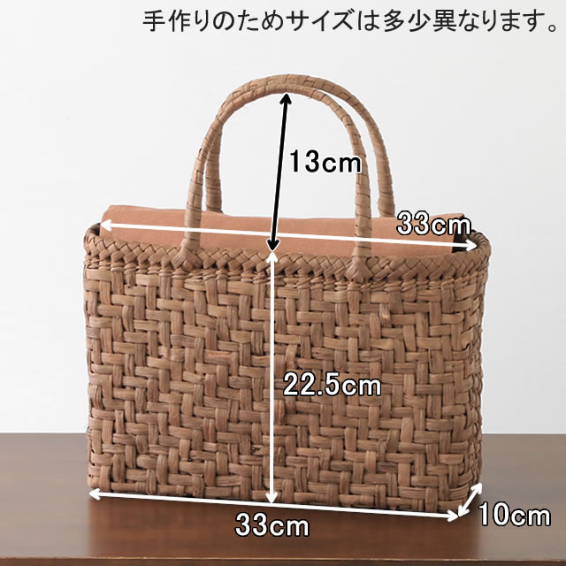 楽天市場】喜一作やまぶどう籠(国産/横長/中サイズ/柿渋染ふた・内布