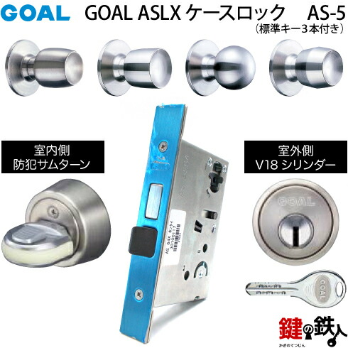 楽天市場】GOAL ASLX ケースロック(ドアノブタイプ) GOAL AS-5タイプ