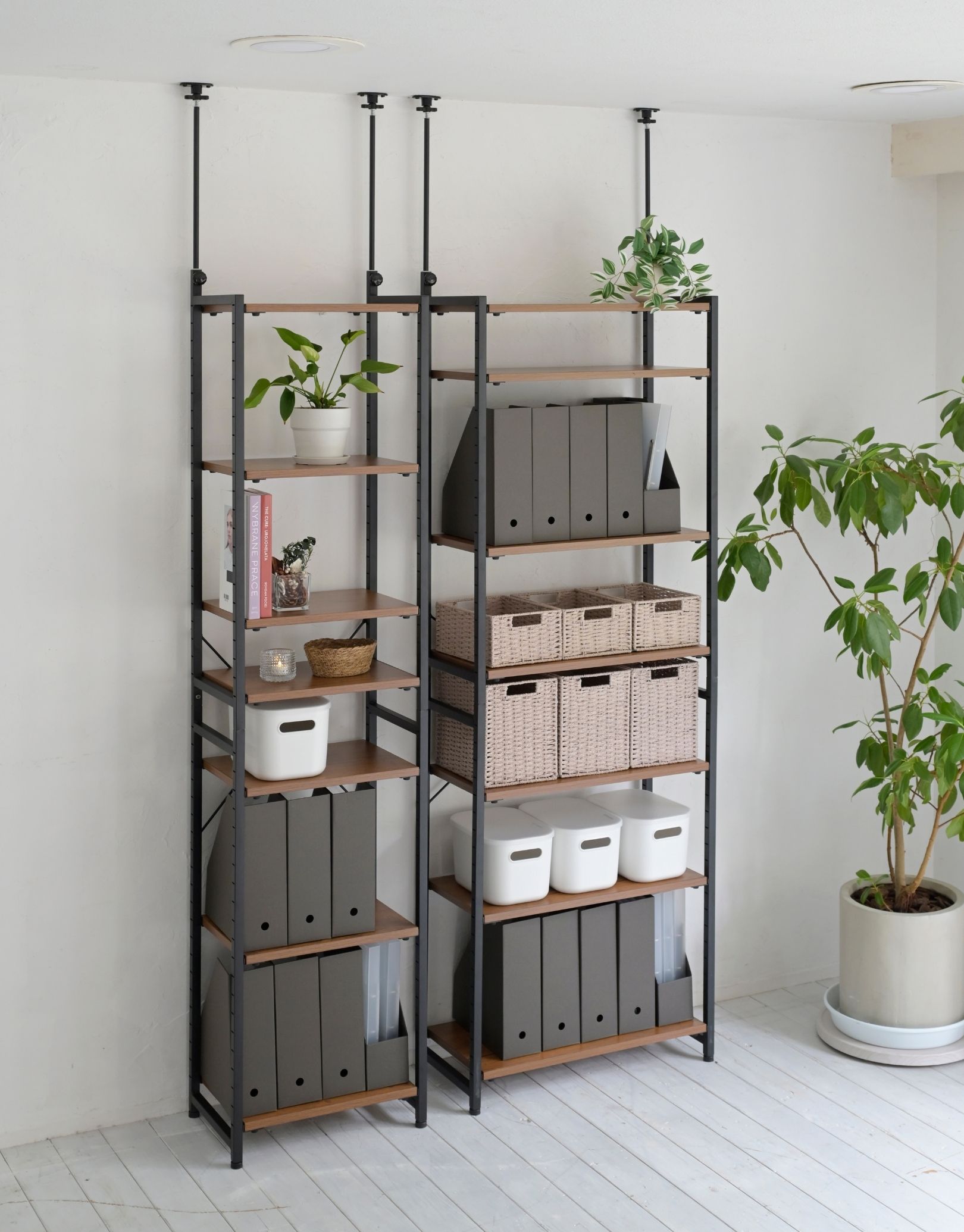 楽天市場】棚が動かせる 突っ張り ファイルラック 幅25/45/65 奥行30