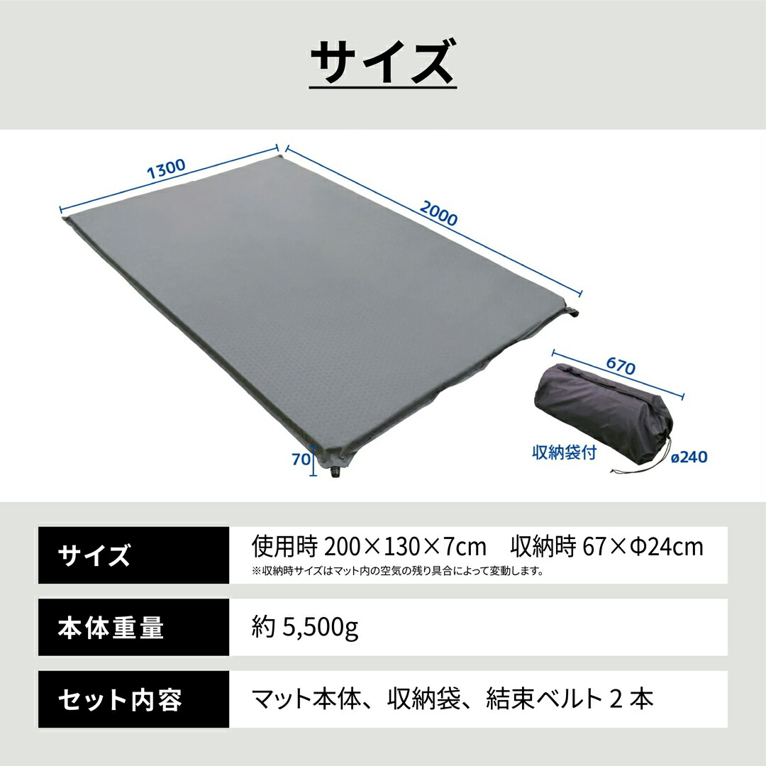 楽天市場】【5%OFFクーポン配布中】 インフレーターマット 収納袋付 厚