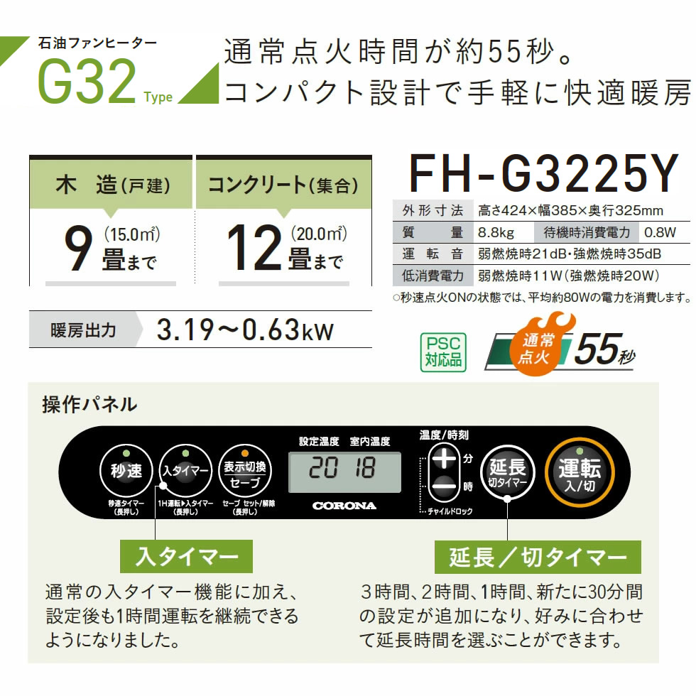 楽天市場】コロナ 石油ファンヒーター 木造 9畳まで コンクリート 12畳