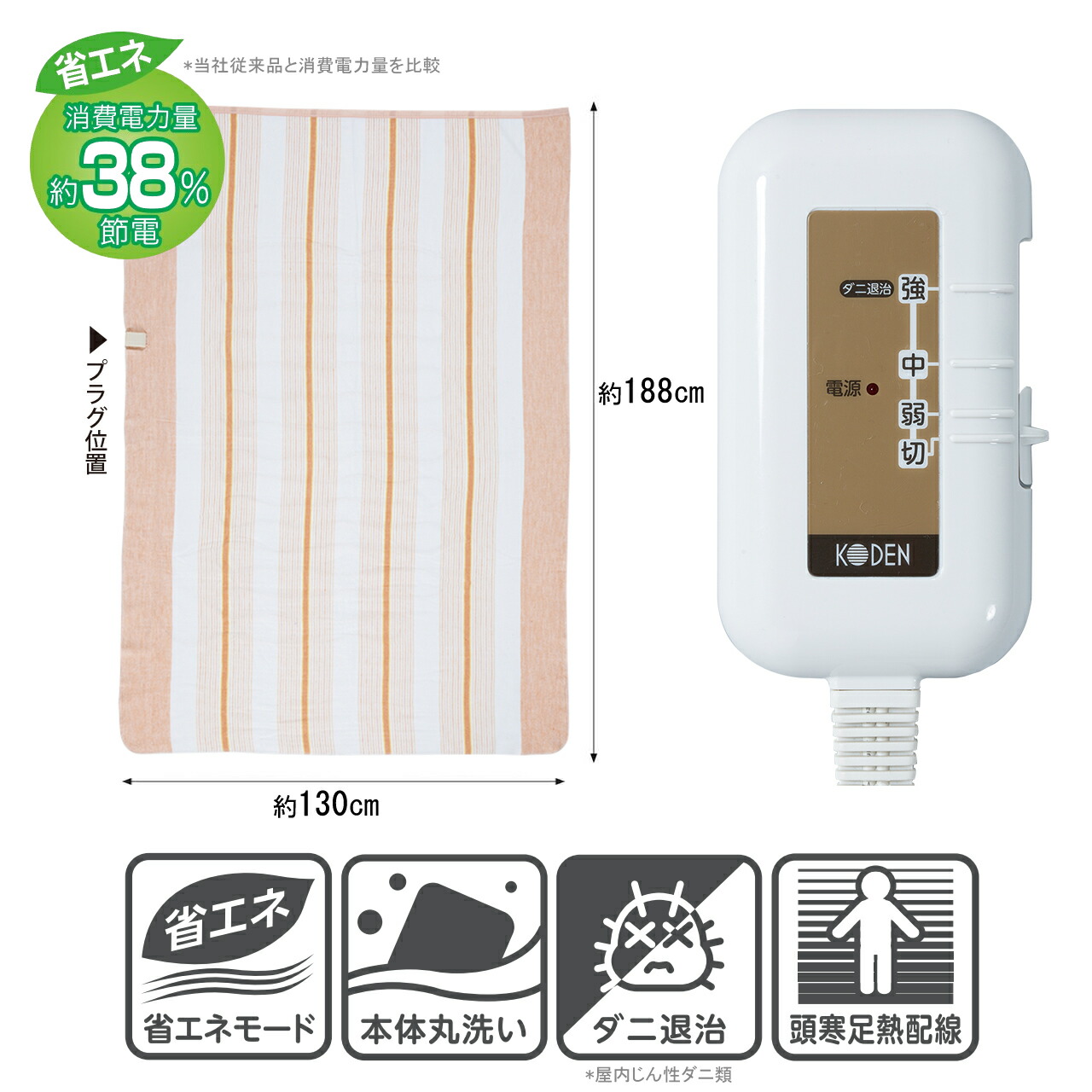 楽天市場】広電 掛け敷き 電気毛布 188×130cm【お祝い プレゼント