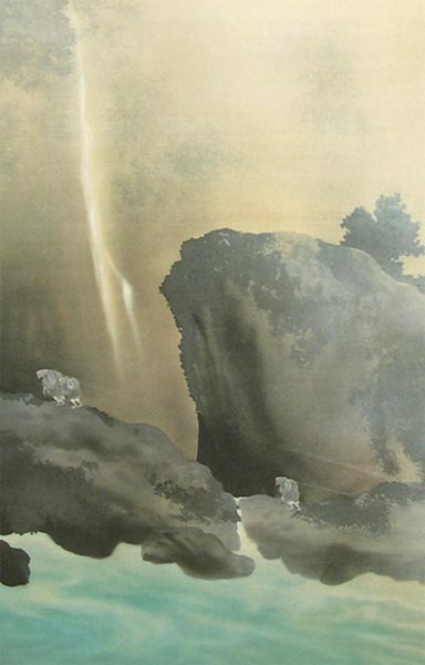 楽天市場】横山大観 掛け軸 曳船 送料無料 【掛軸】【一間床・半間床