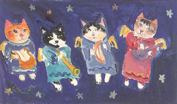 楽天市場】絵画 版画 猫 久下貴史・幼いエンジェルキャッツ インテリア