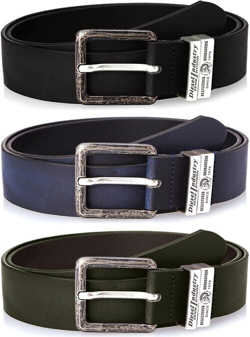 楽天市場】DIESEL ディーゼルメンズレザーベルトブレイブマン刻印ロゴ