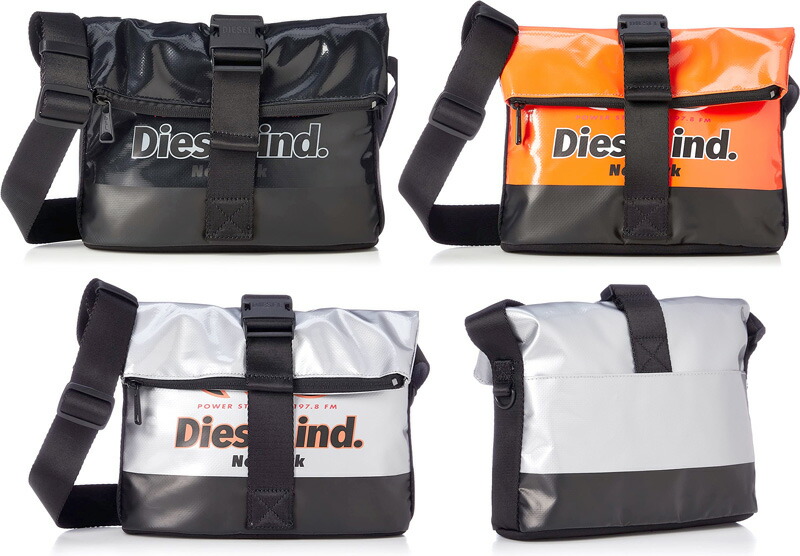 楽天市場】DIESEL ディーゼルメッセンジャーバッグブラック オレンジ