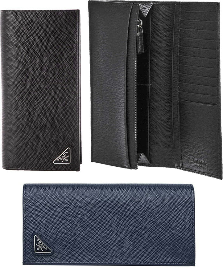 楽天市場】プラダ PRADA小銭入れ付き二つ折り長財布三角ロゴプレート