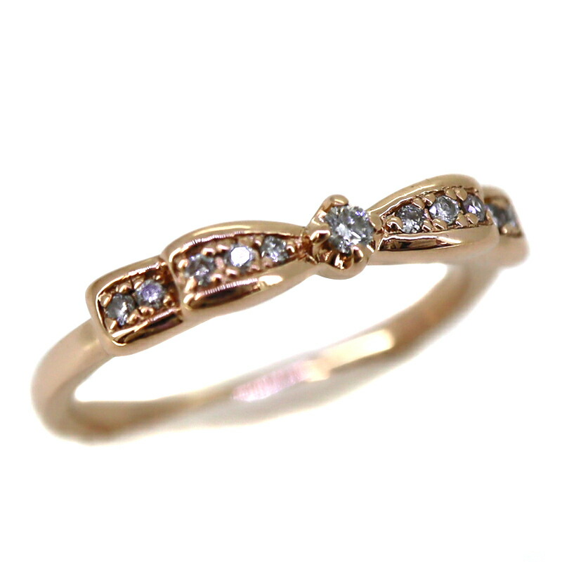 楽天市場】4℃【ヨンドシー】K18PG リング リボンモチーフ 10号 ピンク