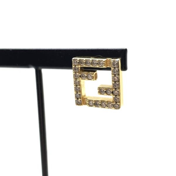 楽天市場】FENDI フェンディ ラインストーン ピアス ロゴ スタッド