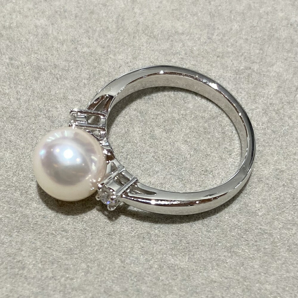 楽天市場】MIKIMOTO【ミキモト】パールリング Pt950 7mm ダイヤモンド